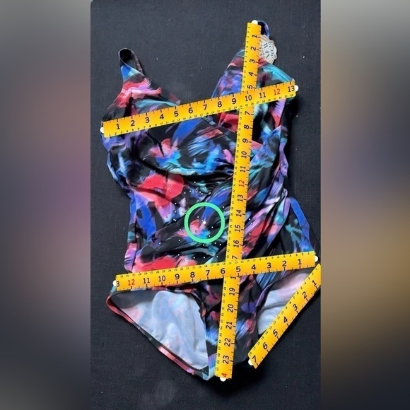 SWIMSUIT One Piece Miraclesuit Shaper Size 10 #6552988 Oceanus Blue Women V Neck - Picture 8 of 14